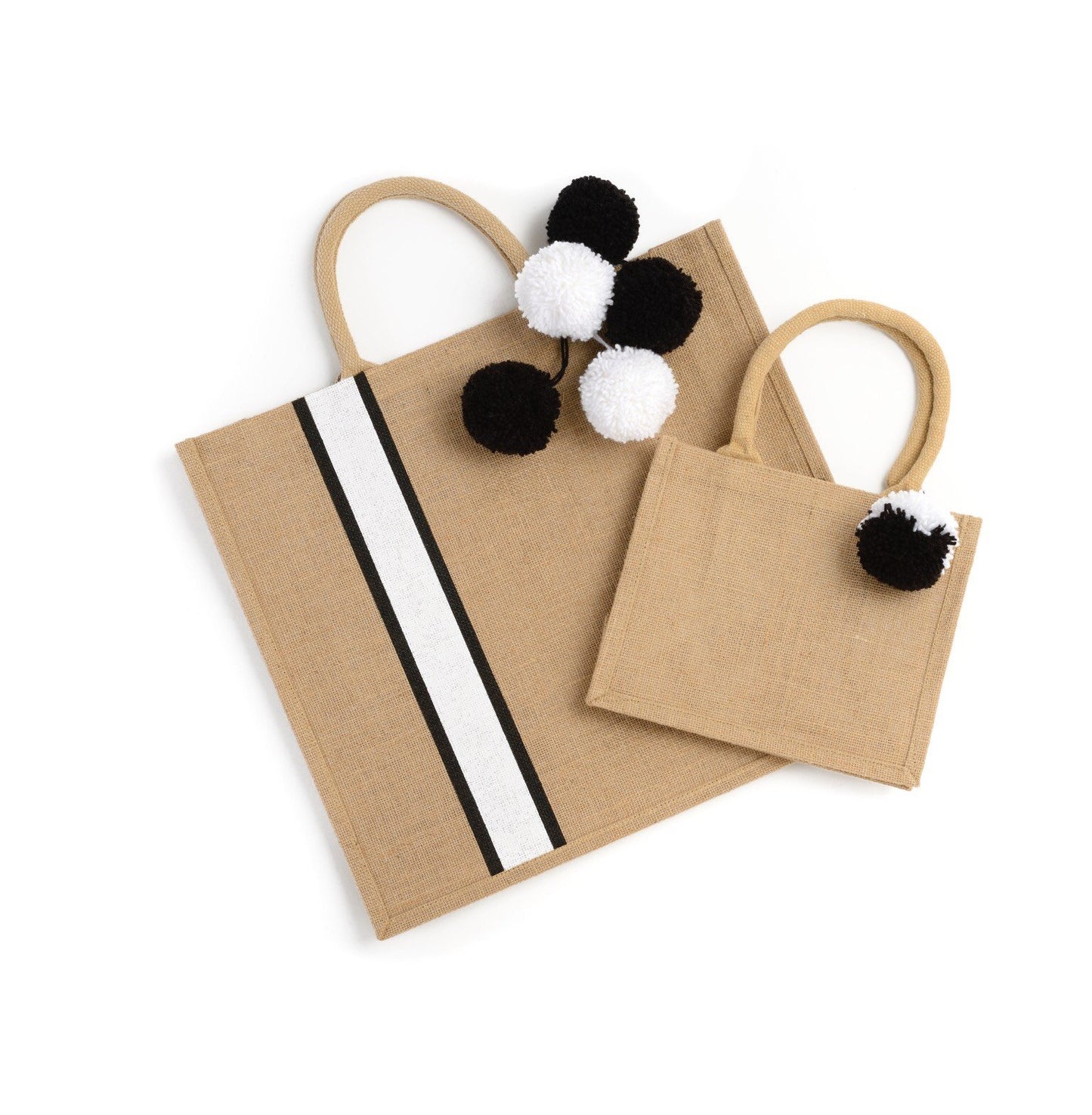 ENSEMBLE CABAS TOILE DE JUTE RAYURE