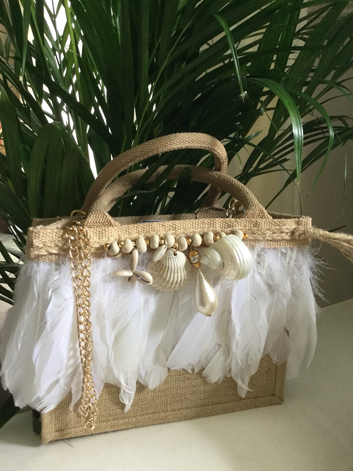 SAC PLUMES ET COQUILLAGES