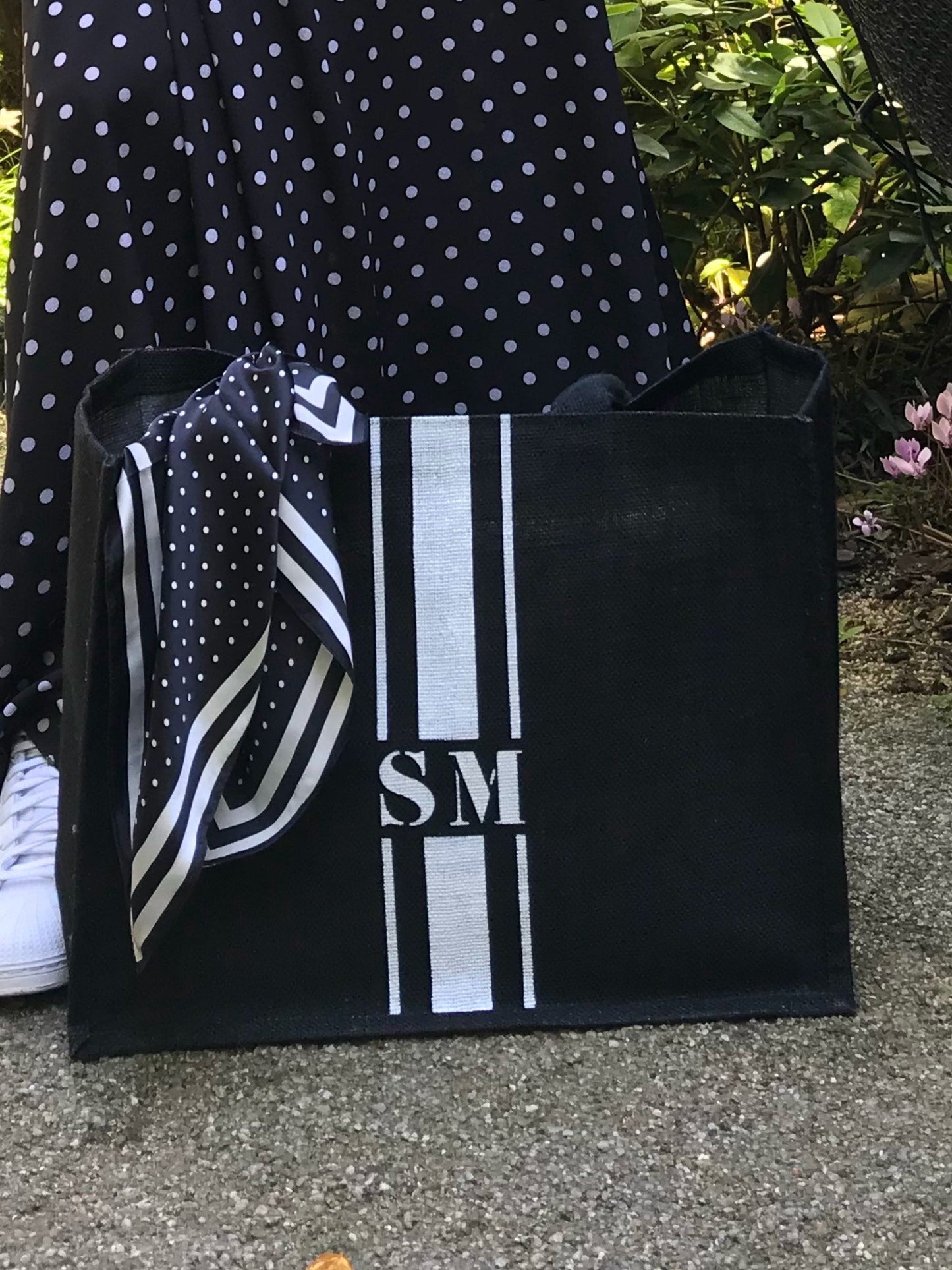 CABAS PERSONNALISÉ TOILE NOIRE