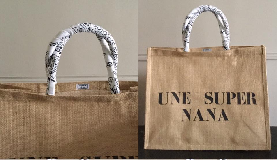 CABAS EN TOILE DE JUTE UNE SUPER NANA