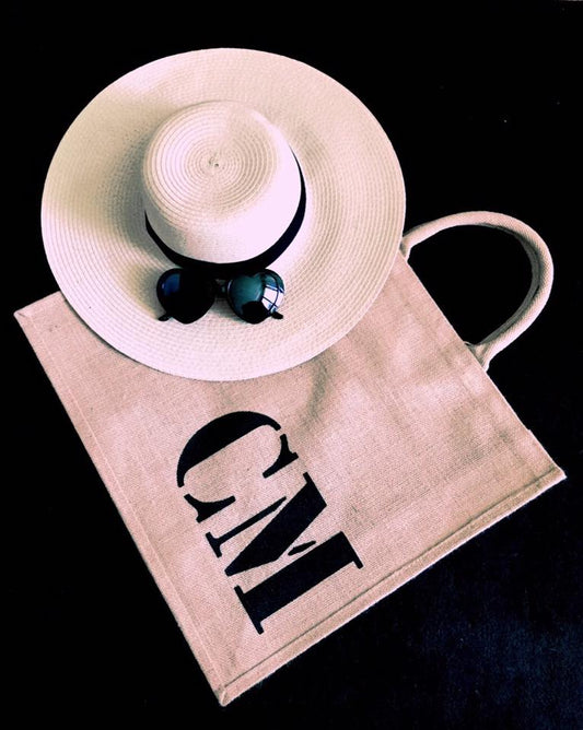 CABAS TOILE DE JUTE INITIALES