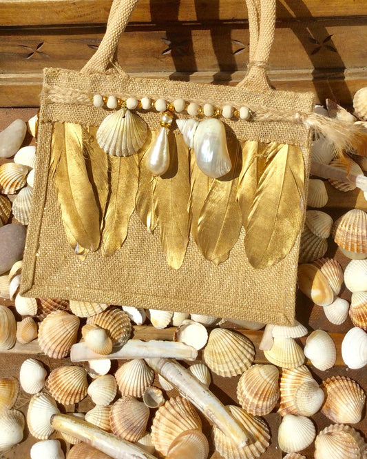 SAC PLUMES ET COQUILLAGES