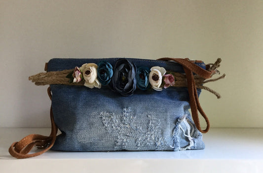 POCHETTE JEAN ET FLEURS